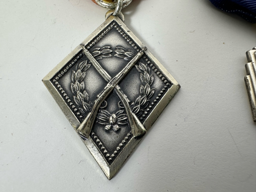Vintage Sterling Silver Rifle Marksmanship Medals 29.9g [Photo 5]