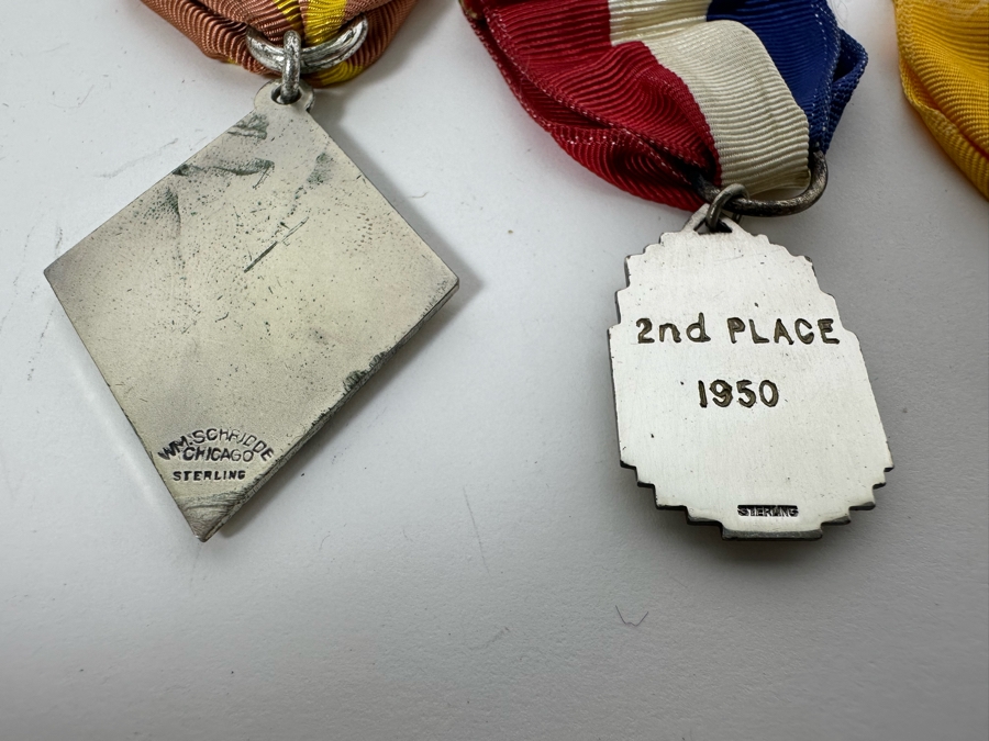 Vintage Sterling Silver Rifle Marksmanship Medals 29.9g [Photo 7]