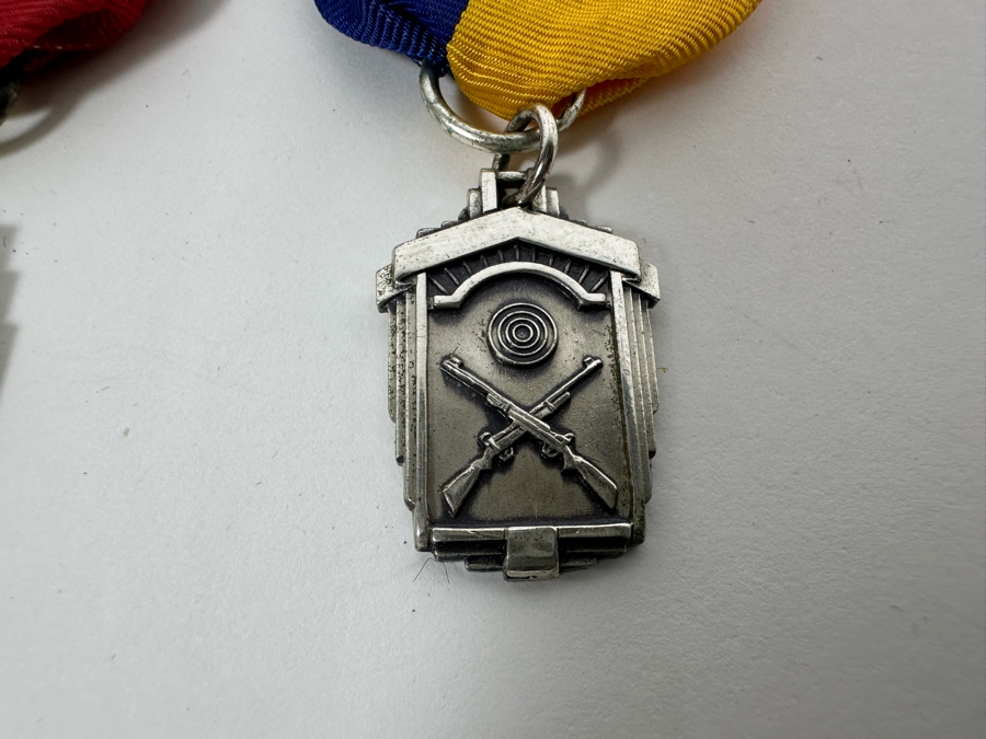 Vintage Sterling Silver Rifle Marksmanship Medals 29.9g [Photo 6]