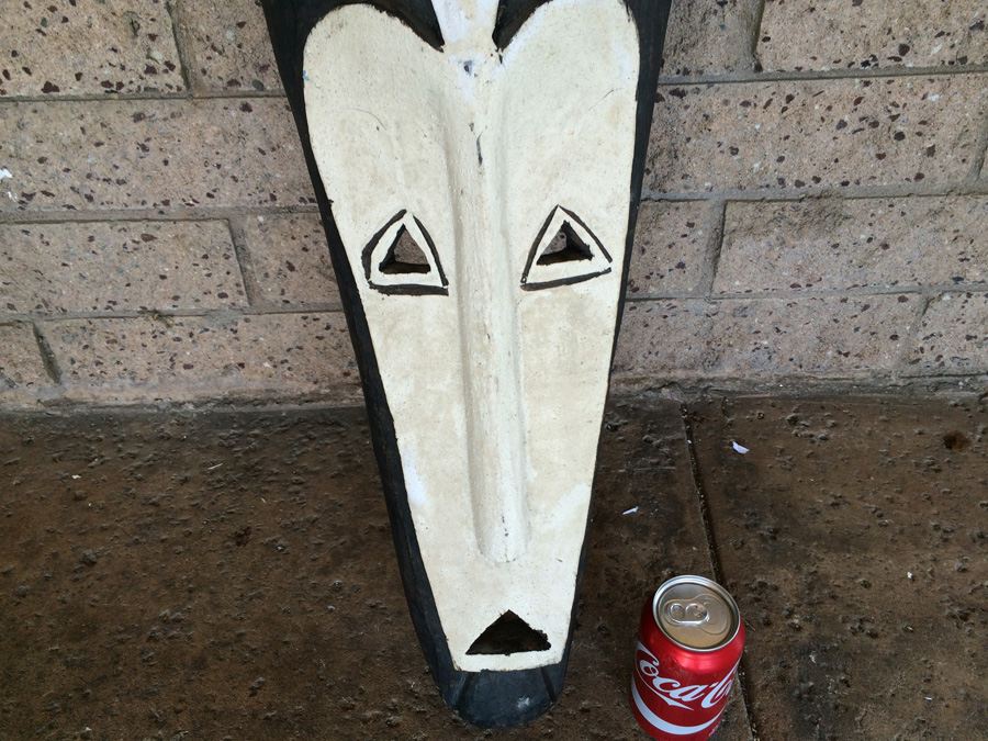 Vintage Hand Carved African Mask Ivory Coast [Photo 3]