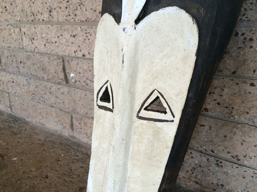 Vintage Hand Carved African Mask Ivory Coast [Photo 8]