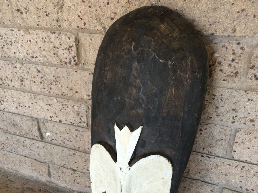 Vintage Hand Carved African Mask Ivory Coast [Photo 4]