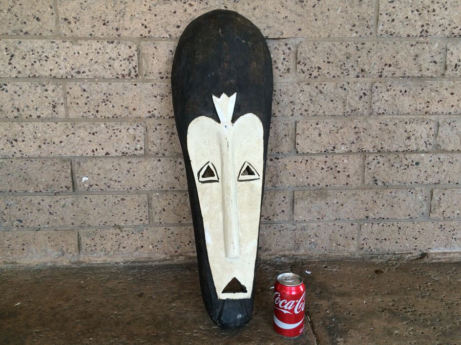 Vintage Hand Carved African Mask Ivory Coast [Photo 1]