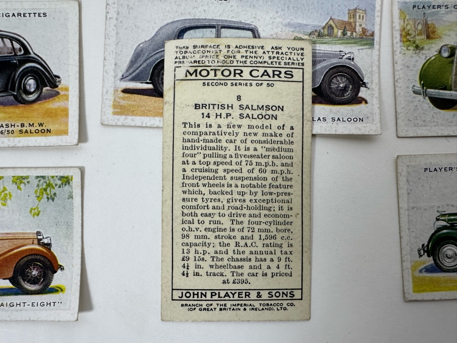24 Vintage Player's Cigarettes Motor Cars Cigarette Cards John Player & Sons English [Photo 11]