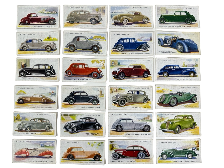 24 Vintage Player's Cigarettes Motor Cars Cigarette Cards John Player & Sons English
