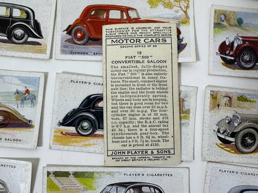 24 Vintage Player's Cigarettes Motor Cars Cigarette Cards John Player & Sons English [Photo 13]