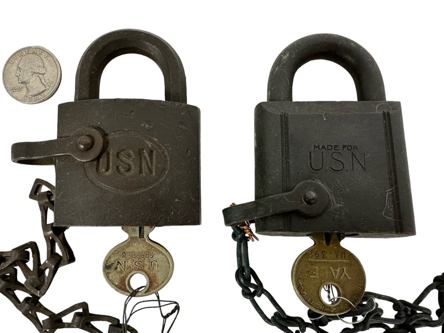 Pair Of Vintage USN Padlocks