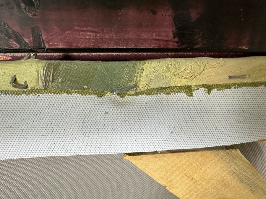 Large Original Wharf City Skyline Painting On Canvas 40 X 28 Framed 46 X 36 [Photo 14]