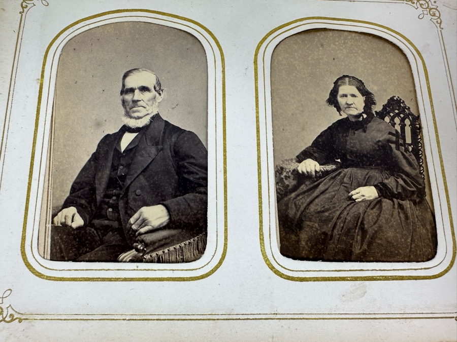 Vintage Photograph Leather Bound Book With Old Family Photos (Binding Is Damaged) 8W X 5.5H X 2.5D [Photo 16]