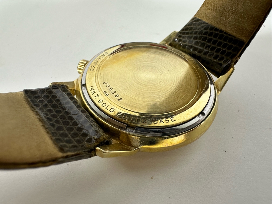 Vintage Accutron By Bulova Men's Wrist Watch With 14K Gold Filled Case And Original Box [Photo 8]