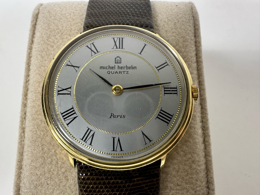 Vintage Michel Herbelin Quartz Men's Wrist Watch 9832 Made In Paris France [Photo 5]