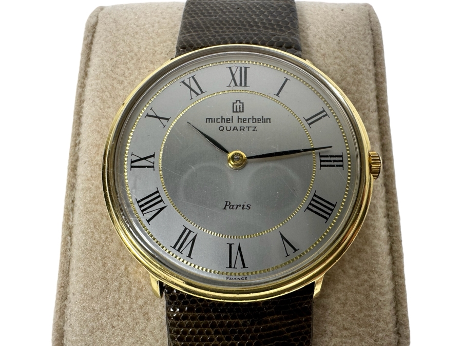 Vintage Michel Herbelin Quartz Men's Wrist Watch 9832 Made In Paris France