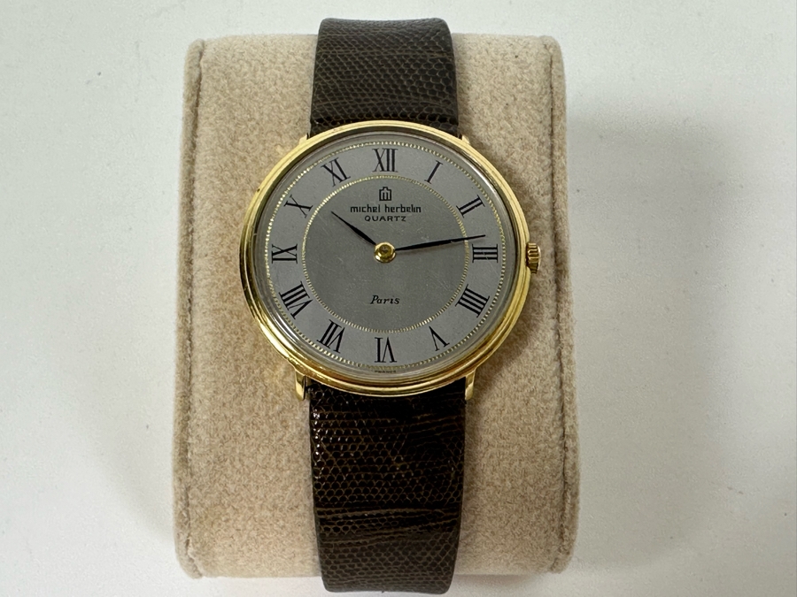 Vintage Michel Herbelin Quartz Men's Wrist Watch 9832 Made In Paris France [Photo 3]