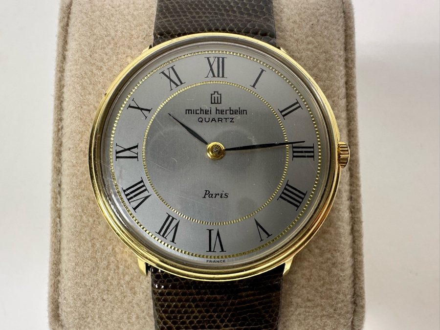 Vintage Michel Herbelin Quartz Men's Wrist Watch 9832 Made In Paris France [Photo 8]
