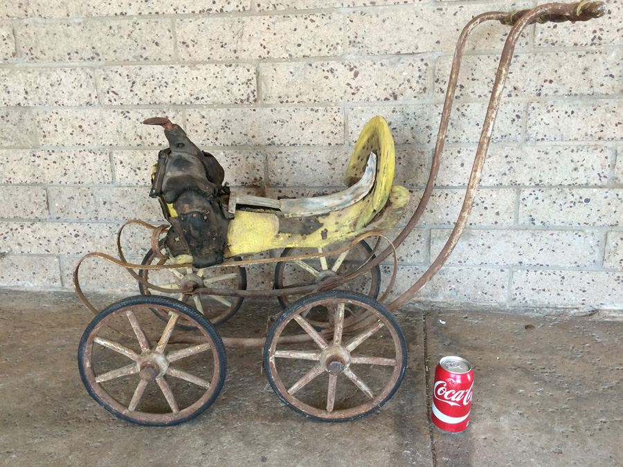 Vintage Child's Stroller Horse Saddle for Restoration or Display [Photo 1]
