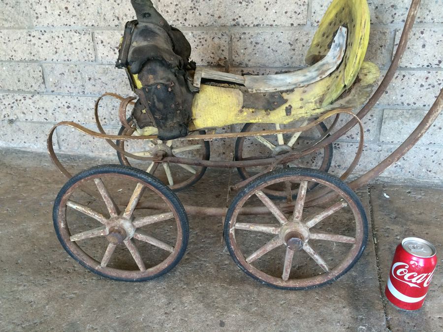 Vintage Child's Stroller Horse Saddle for Restoration or Display [Photo 13]