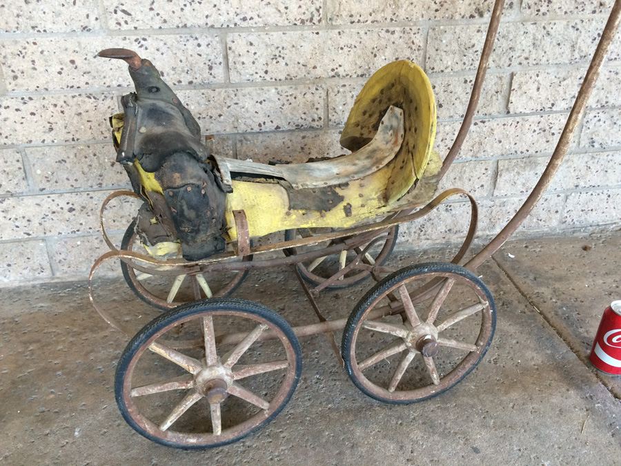 Vintage Child's Stroller Horse Saddle for Restoration or Display [Photo 15]