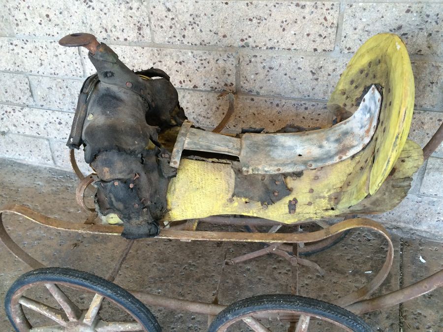 Vintage Child's Stroller Horse Saddle for Restoration or Display [Photo 12]
