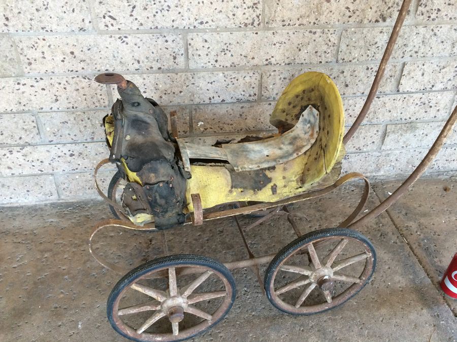 Vintage Child's Stroller Horse Saddle for Restoration or Display [Photo 16]
