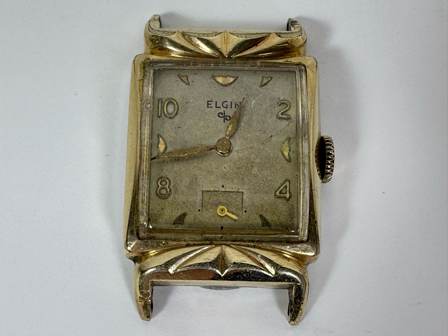 Vintage Elgin 10K Rolled Gold Bezel Men's Wrist Watch Without Watch Band [Photo 3]