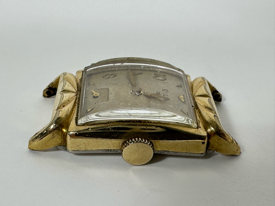 Vintage Elgin 10K Rolled Gold Bezel Men's Wrist Watch Without Watch Band [Photo 5]