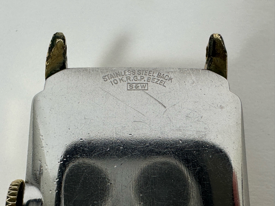 Vintage Elgin 10K Rolled Gold Bezel Men's Wrist Watch Without Watch Band [Photo 7]