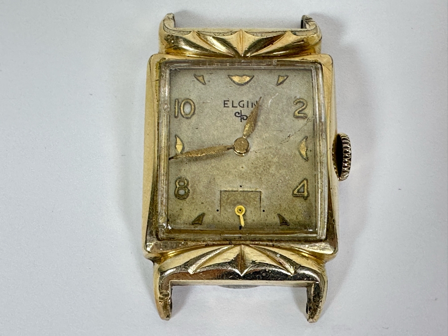 Vintage Elgin 10K Rolled Gold Bezel Men's Wrist Watch Without Watch Band [Photo 2]