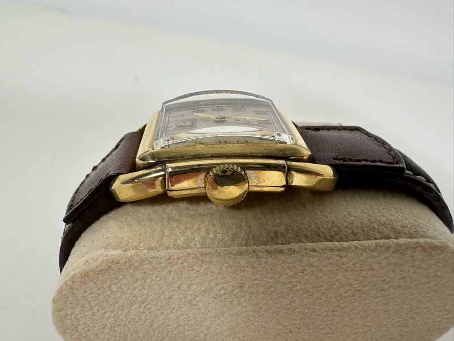 Vintage Elgin 10K Gold Filled Tank Men's Wrist Watch 17 Jewels Circa 1938 [Photo 6]