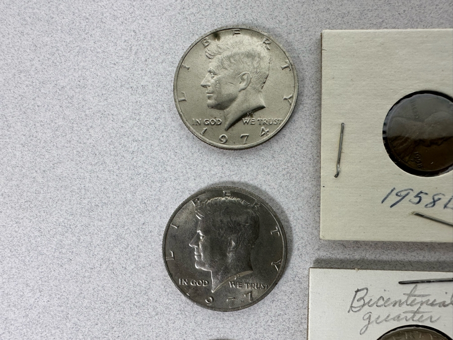 Coin Collection Featuring John F. Kennedy Half Dollars And Other US Coins [Photo 12]