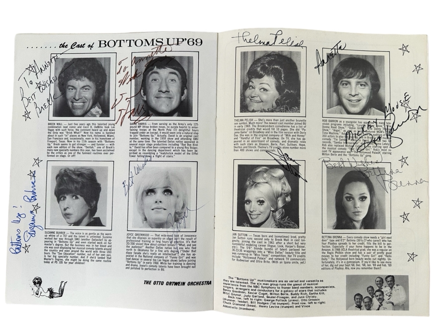 Signed Mid-Century Ceasars Palace Comedy Bottoms Up '69 Program [Photo 3]