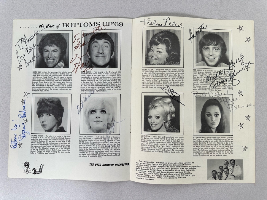 Signed Mid-Century Ceasars Palace Comedy Bottoms Up '69 Program [Photo 8]