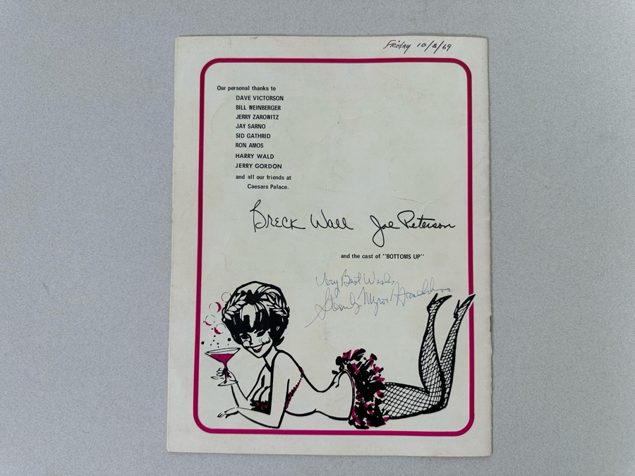 Signed Mid-Century Ceasars Palace Comedy Bottoms Up '69 Program [Photo 14]