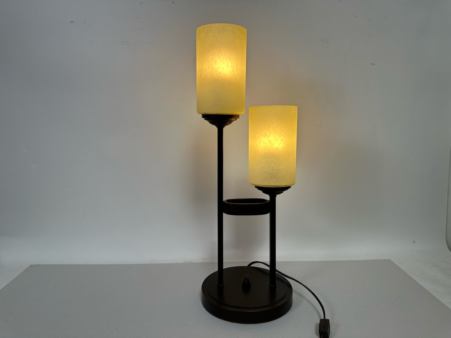 Two-Light Metal And Glass Table Lamp [Photo 6]