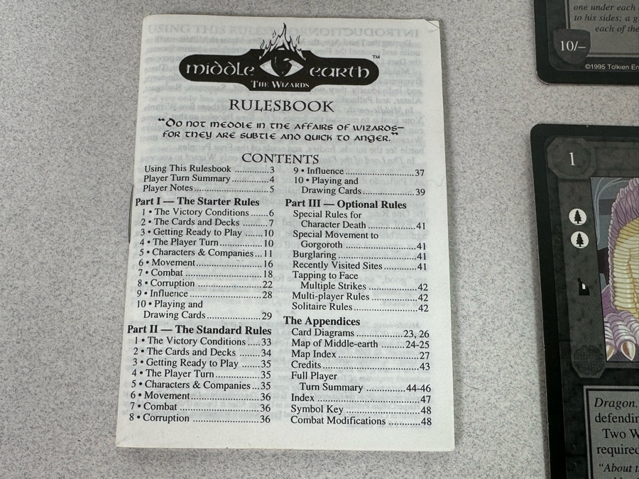 Limited Edition Middle Earth The Wizards J. R. R. Tolkien Cards Plus Rulebook [Photo 18]