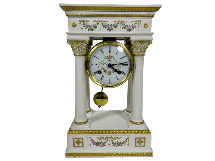 Vintage 1987 Franklin Mint Empress Josephine Clock Working 9W X 6D X 14.5H