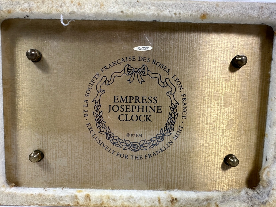 Vintage 1987 Franklin Mint Empress Josephine Clock Working 9W X 6D X 14.5H [Photo 10]