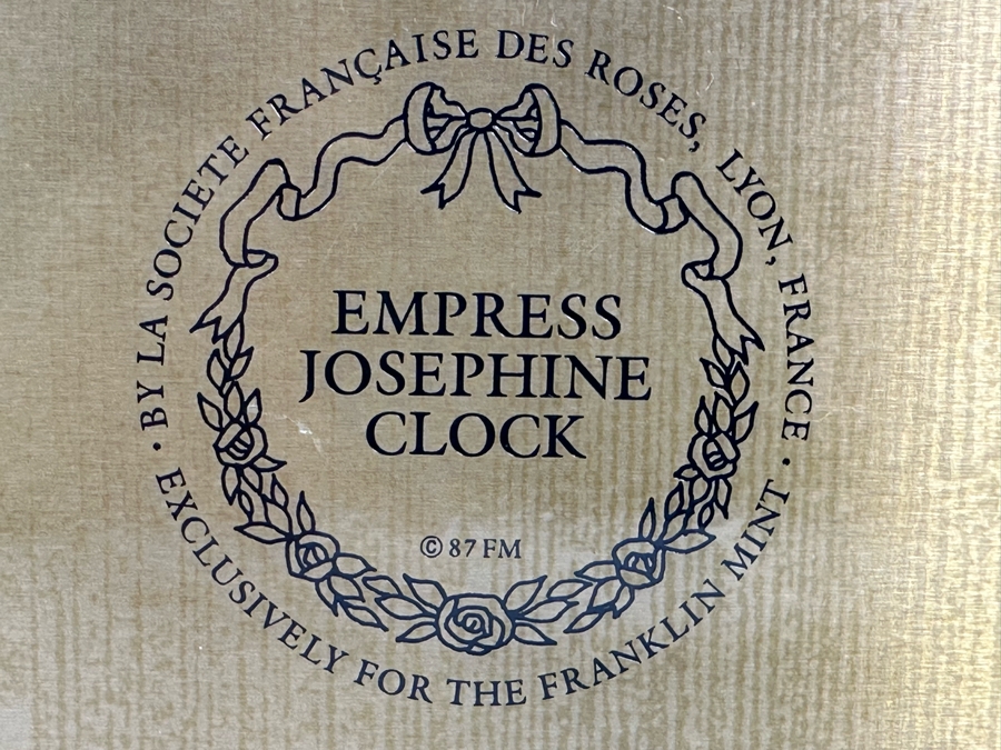 Vintage 1987 Franklin Mint Empress Josephine Clock Working 9W X 6D X 14.5H [Photo 11]