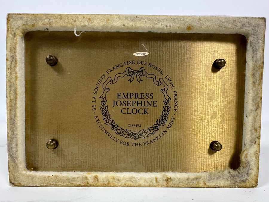 Vintage 1987 Franklin Mint Empress Josephine Clock Working 9W X 6D X 14.5H [Photo 9]