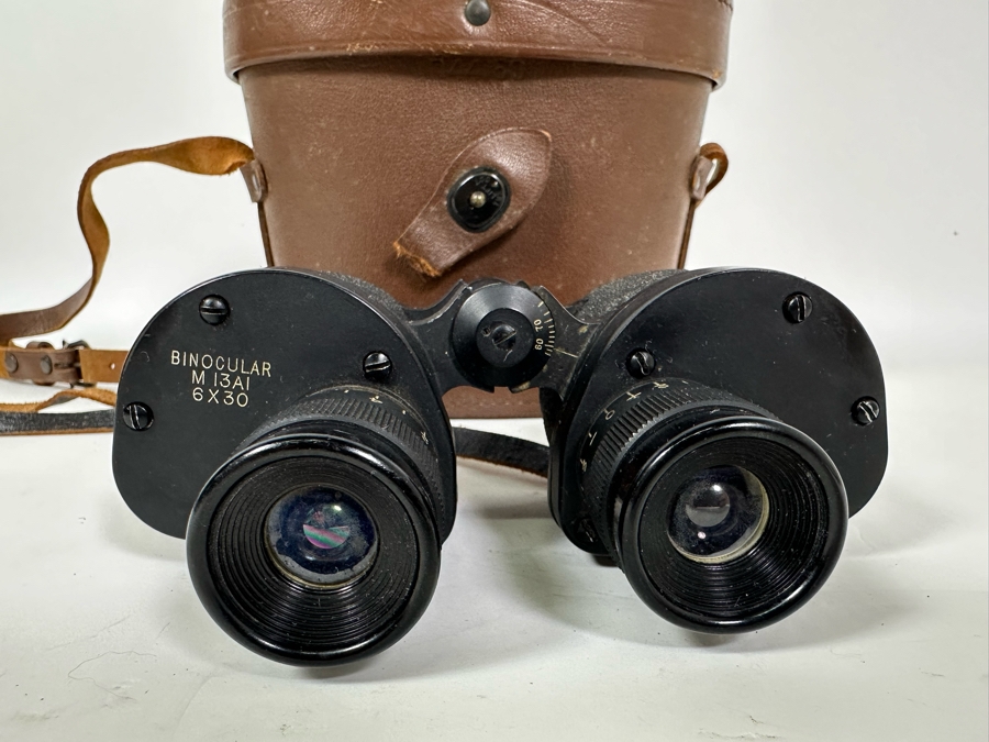 ‌Vintage M 13A1 6 X 30 Binoculars With Leather Case [Photo 3]