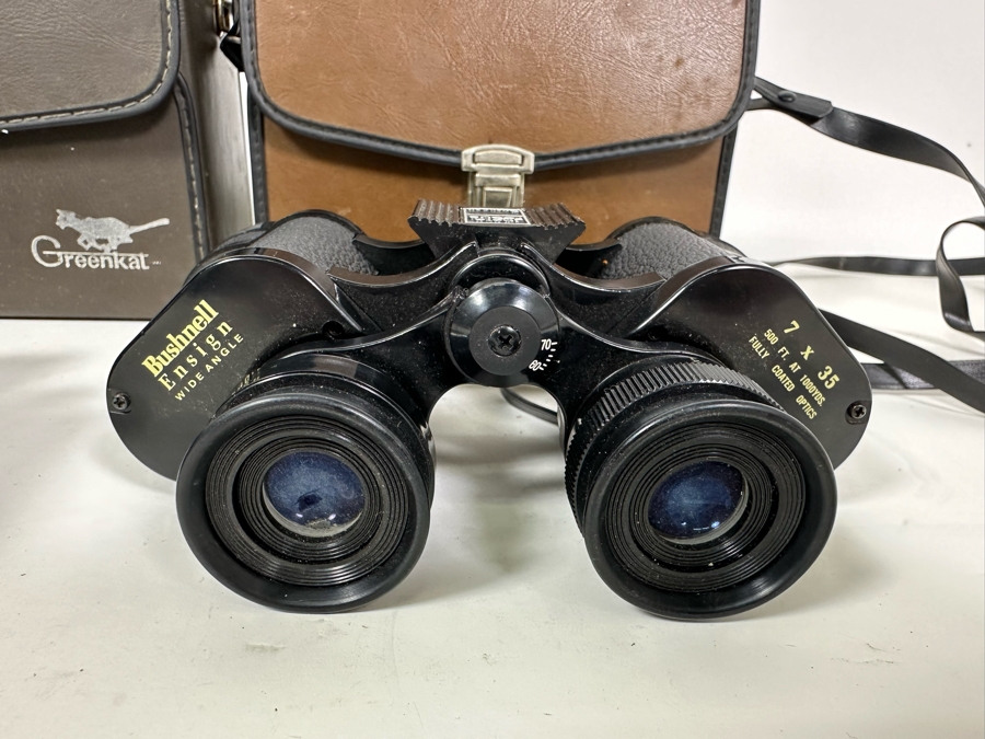 Greenkat Ultra Violet Objectives Zoom 7X-15X Binoculars And Bushnell Ensign Wide Angle 7 X 35 Binoculars With Cases [Photo 13]
