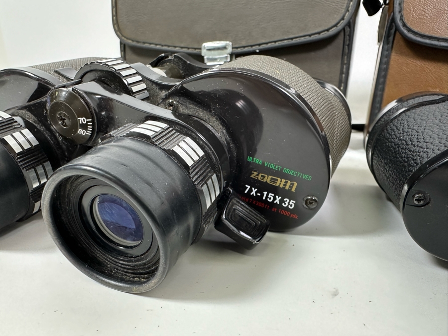Greenkat Ultra Violet Objectives Zoom 7X-15X Binoculars And Bushnell Ensign Wide Angle 7 X 35 Binoculars With Cases [Photo 5]