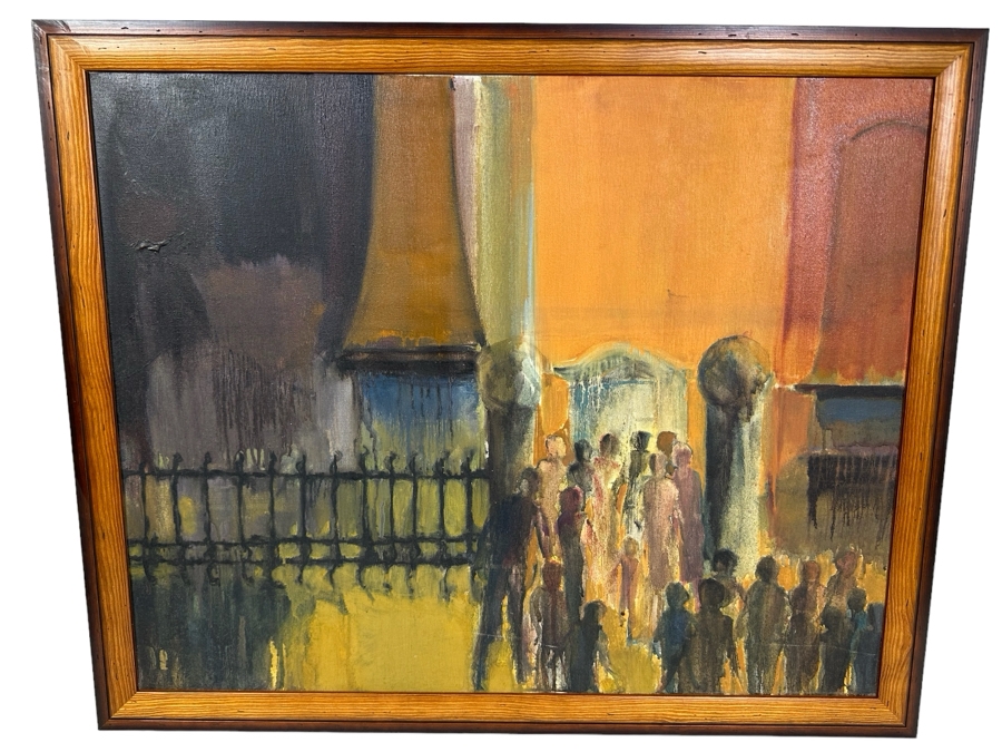 Original Mid-Century Painting 29.5 X 24 Framed 33 X 27