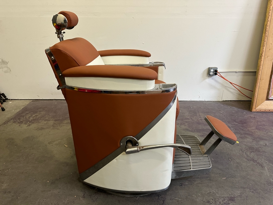 Koken 1950's Restored Presidential Barber Chair 30W X 48D X 43H Estimate $4,000 (Note: Hydraulic Fluid Leaking. Need To Check Cap & Seal) This Is The Second Chair Of A Pair [Photo 2]