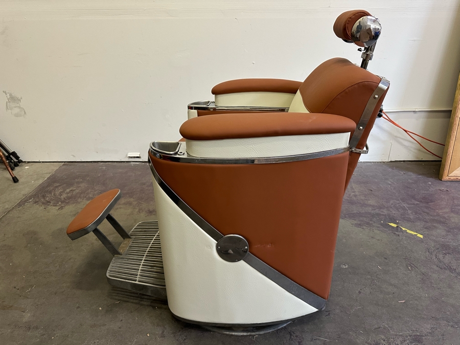 Koken 1950's Restored Presidential Barber Chair 30W X 48D X 43H Estimate $4,000 (Note: Hydraulic Fluid Leaking. Need To Check Cap & Seal) This Is The Second Chair Of A Pair [Photo 8]