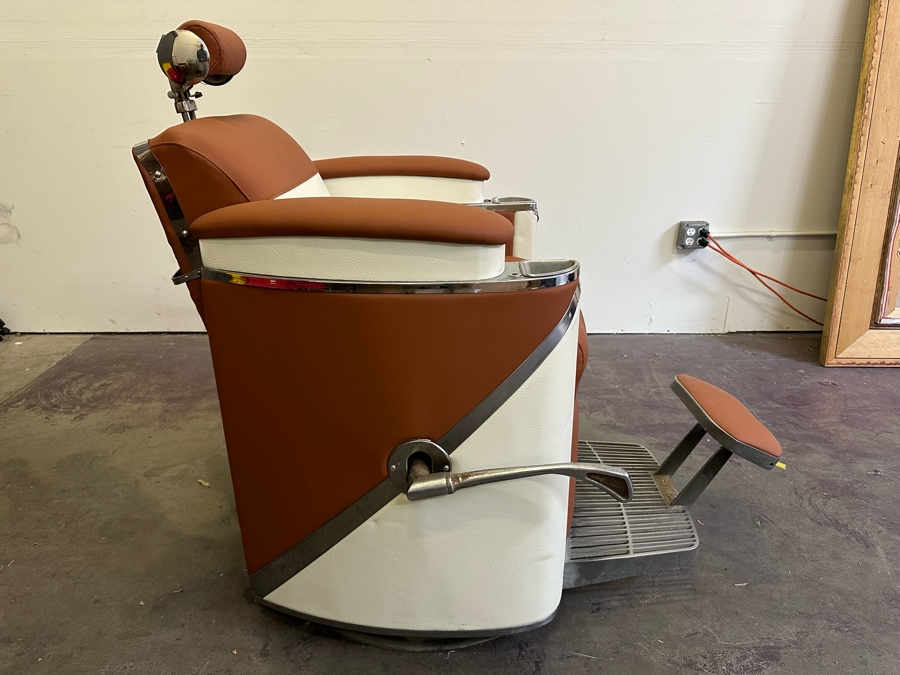 Koken 1950's Restored Presidential Barber Chair 30W X 48D X 43H Estimate $4,000 (Note: Hydraulic Fluid Leaking. Need To Check Cap & Seal) This Is The Second Chair Of A Pair [Photo 3]