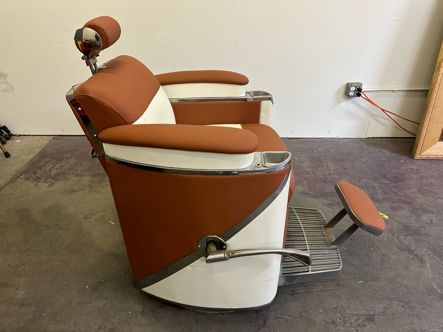 Koken 1950's Restored Presidential Barber Chair 30W X 48D X 43H Estimate $4,000 (Note: Hydraulic Fluid Leaking. Need To Check Cap & Seal) This Is The Second Chair Of A Pair [Photo 4]