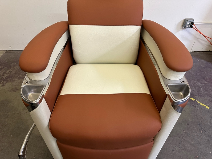 Koken 1950's Restored Presidential Barber Chair 30W X 48D X 43H Estimate $4,000 (Note: Hydraulic Fluid Leaking. Need To Check Cap & Seal) This Is The Second Chair Of A Pair [Photo 6]