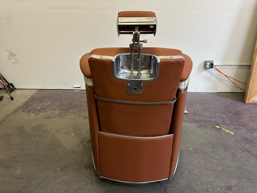 Koken 1950's Restored Presidential Barber Chair 30W X 48D X 43H Estimate $4,000 (Note: Hydraulic Fluid Leaking. Need To Check Cap & Seal) This Is The Second Chair Of A Pair [Photo 12]