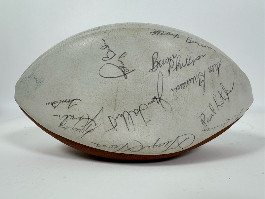 Team Signed 1960s San Diego Chargers Football Presented To Our Client Who Was A Local Judge Signed By Quarterback John Hadl And Teammates [Photo 4]