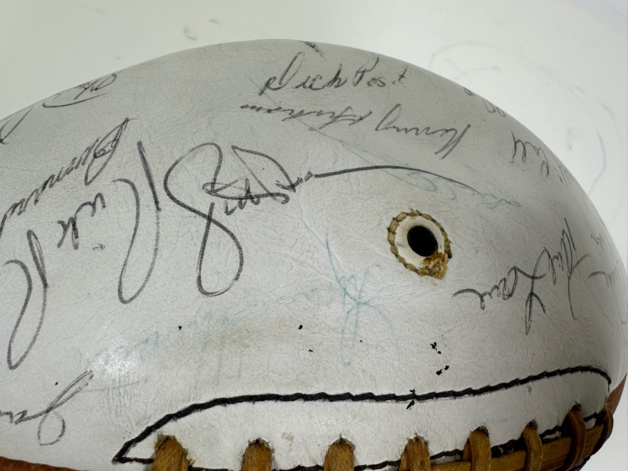 Team Signed 1960s San Diego Chargers Football Presented To Our Client Who Was A Local Judge Signed By Quarterback John Hadl And Teammates [Photo 21]